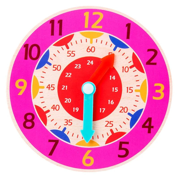 Planet Gates NB111C2 Kids Montessori Wooden Clock Toys Time Learning Teaching Aids Educational Toys For Children Primary School Clever Board Toy