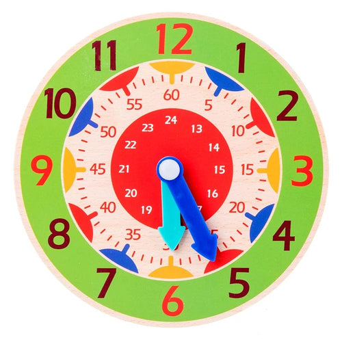 Planet Gates NB111C2 Kids Montessori Wooden Clock Toys Time Learning Teaching Aids Educational Toys For Children Primary School Clever Board Toy
