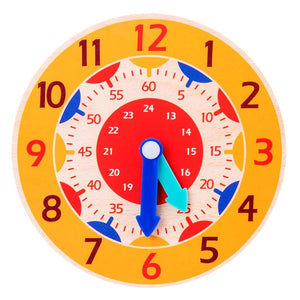 Planet Gates NB111C2 Kids Montessori Wooden Clock Toys Time Learning Teaching Aids Educational Toys For Children Primary School Clever Board Toy