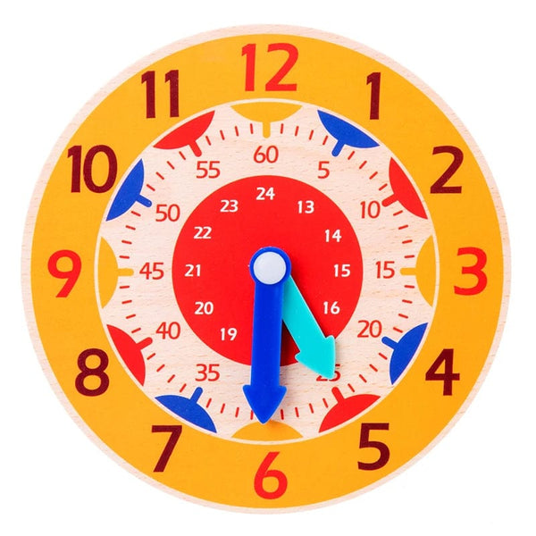 Planet Gates NB111C2 Kids Montessori Wooden Clock Toys Time Learning Teaching Aids Educational Toys For Children Primary School Clever Board Toy