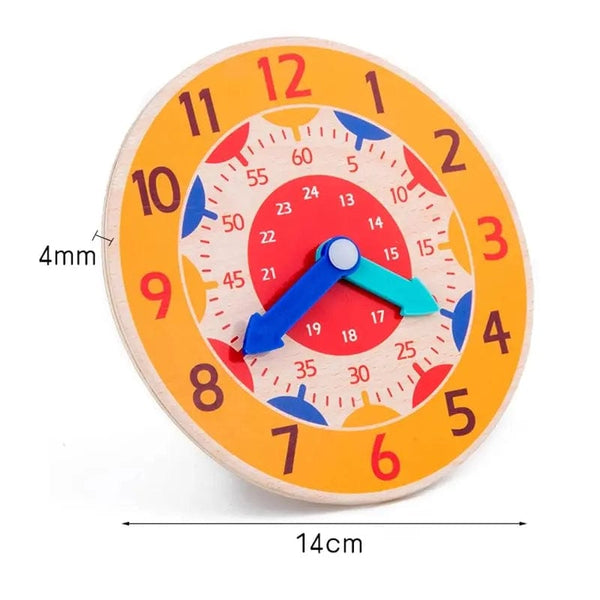 Planet Gates NB111C2 Kids Montessori Wooden Clock Toys Time Learning Teaching Aids Educational Toys For Children Primary School Clever Board Toy