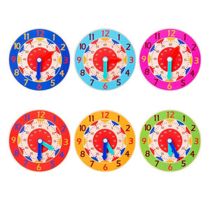 Planet Gates NB111C2 Kids Montessori Wooden Clock Toys Time Learning Teaching Aids Educational Toys For Children Primary School Clever Board Toy