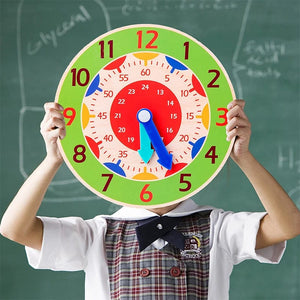 Planet Gates NB111C2 Kids Montessori Wooden Clock Toys Time Learning Teaching Aids Educational Toys For Children Primary School Clever Board Toy
