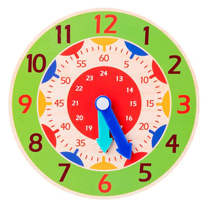 Planet Gates NB111C2 Kids Montessori Wooden Clock Toys Time Learning Teaching Aids Educational Toys For Children Primary School Clever Board Toy
