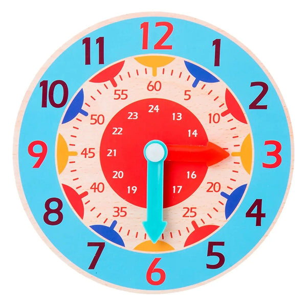 Planet Gates NB111C2 Kids Montessori Wooden Clock Toys Time Learning Teaching Aids Educational Toys For Children Primary School Clever Board Toy