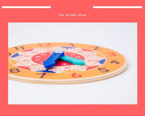 Planet Gates NB111C2 Kids Montessori Wooden Clock Toys Time Learning Teaching Aids Educational Toys For Children Primary School Clever Board Toy