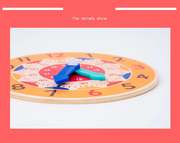 Planet Gates NB111C2 Kids Montessori Wooden Clock Toys Time Learning Teaching Aids Educational Toys For Children Primary School Clever Board Toy