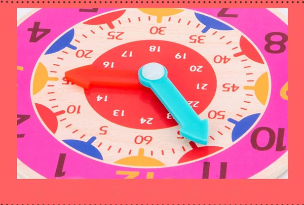Planet Gates NB111C2 Kids Montessori Wooden Clock Toys Time Learning Teaching Aids Educational Toys For Children Primary School Clever Board Toy