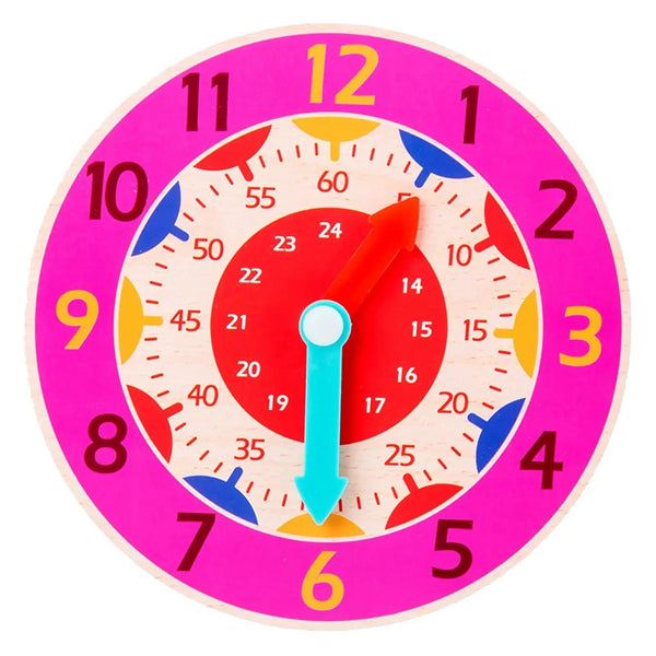 Planet Gates NB111C2 Kids Montessori Wooden Clock Toys Time Learning Teaching Aids Educational Toys For Children Primary School Clever Board Toy