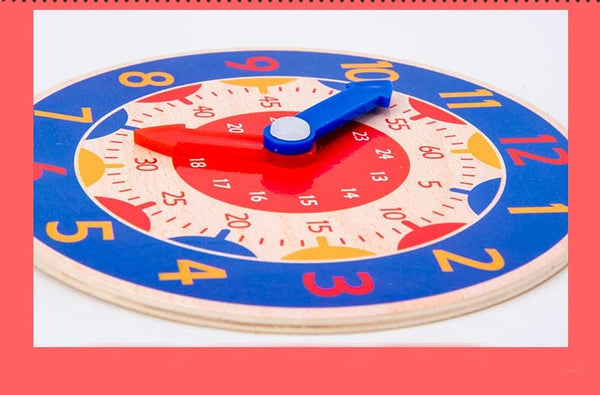 Planet Gates NB111C2 Kids Montessori Wooden Clock Toys Time Learning Teaching Aids Educational Toys For Children Primary School Clever Board Toy