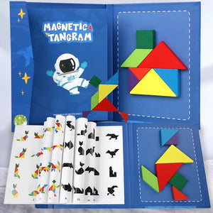 Planet Gates NB138C1 Hot Magnetic 3D Puzzle Geometric Shapes Tangram Jigsaw Board Kids Montessori Games Children Educational Wooden Toys