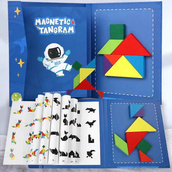 Planet Gates NB138C1 Hot Magnetic 3D Puzzle Geometric Shapes Tangram Jigsaw Board Kids Montessori Games Children Educational Wooden Toys