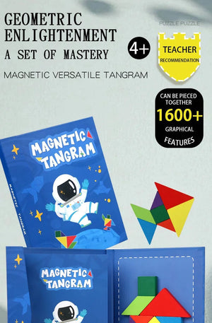 Planet Gates NB138C1 Hot Magnetic 3D Puzzle Geometric Shapes Tangram Jigsaw Board Kids Montessori Games Children Educational Wooden Toys