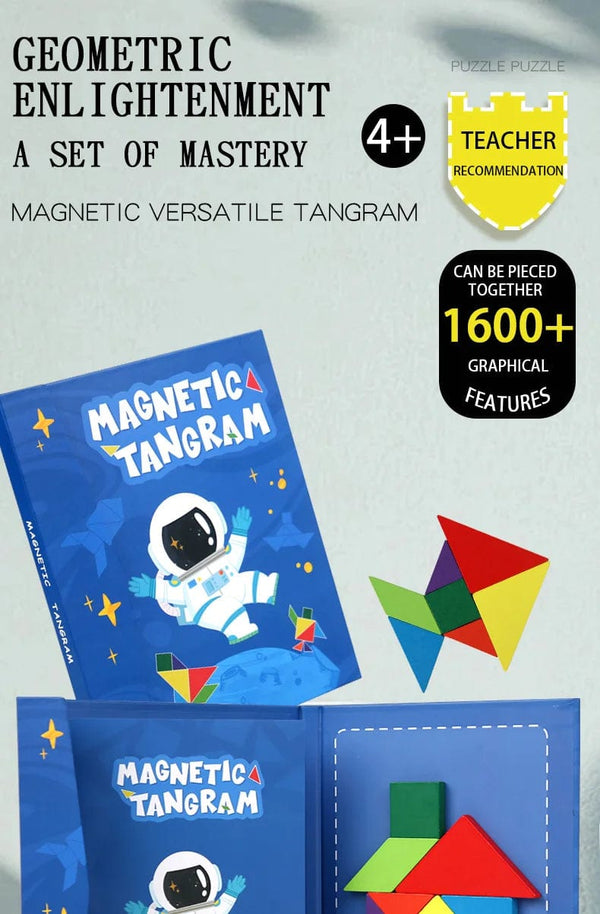 Planet Gates NB138C1 Hot Magnetic 3D Puzzle Geometric Shapes Tangram Jigsaw Board Kids Montessori Games Children Educational Wooden Toys