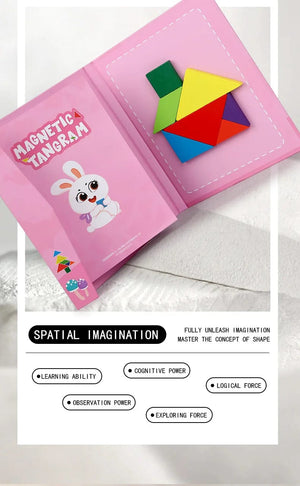 Planet Gates NB138C1 Hot Magnetic 3D Puzzle Geometric Shapes Tangram Jigsaw Board Kids Montessori Games Children Educational Wooden Toys