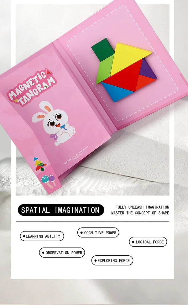 Planet Gates NB138C1 Hot Magnetic 3D Puzzle Geometric Shapes Tangram Jigsaw Board Kids Montessori Games Children Educational Wooden Toys