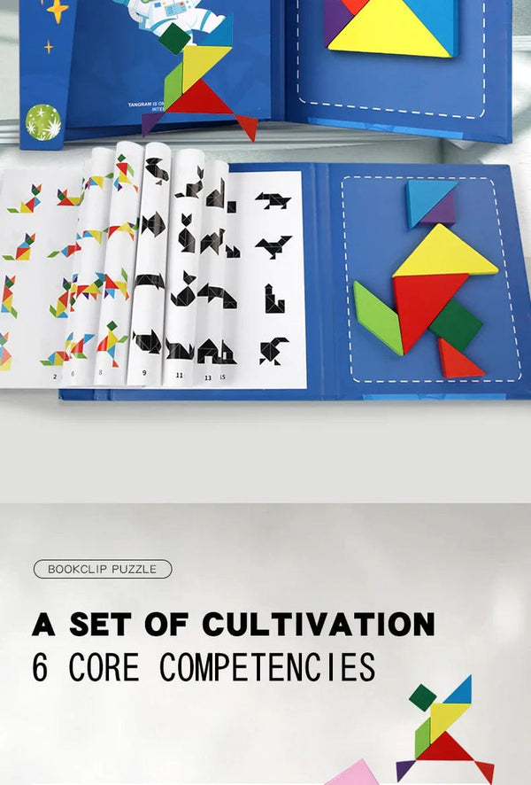 Planet Gates NB138C1 Hot Magnetic 3D Puzzle Geometric Shapes Tangram Jigsaw Board Kids Montessori Games Children Educational Wooden Toys