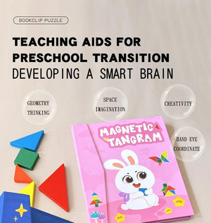 Planet Gates NB138C1 Hot Magnetic 3D Puzzle Geometric Shapes Tangram Jigsaw Board Kids Montessori Games Children Educational Wooden Toys