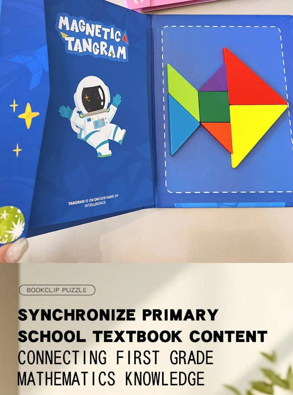 Planet Gates NB138C1 Hot Magnetic 3D Puzzle Geometric Shapes Tangram Jigsaw Board Kids Montessori Games Children Educational Wooden Toys