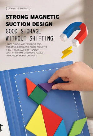 Planet Gates NB138C1 Hot Magnetic 3D Puzzle Geometric Shapes Tangram Jigsaw Board Kids Montessori Games Children Educational Wooden Toys