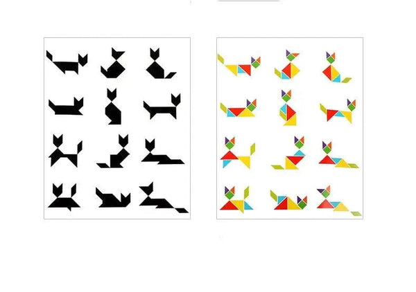 Planet Gates NB138C1 Magnetic 3D Puzzle Book Geometric Shapes Tangram Jigsaw Board Kids Montessori Games Baby Educational Wooden Toys Gifts For Kids