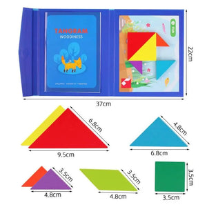 Planet Gates NB138C1 Magnetic 3D Puzzle Book Geometric Shapes Tangram Jigsaw Board Kids Montessori Games Baby Educational Wooden Toys Gifts For Kids