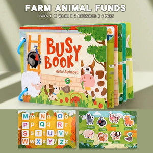 Planet Gates NB145C1-Letter Montessori Baby Busy book My First Quiet Book Paste Early Learning Education Toy Children Toy Matching Game for Babies 2 3 Years