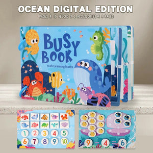 Planet Gates NB145C2-Number Montessori Baby Busy book My First Quiet Book Paste Early Learning Education Toy Children Toy Matching Game for Babies 2 3 Years