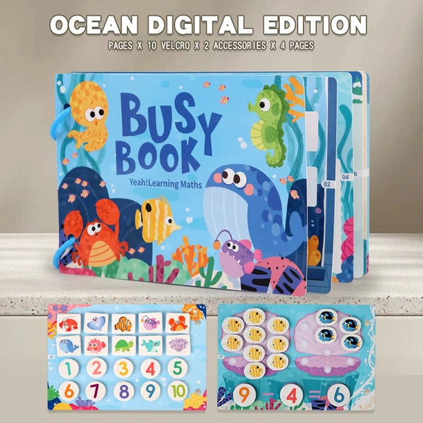 Planet Gates NB145C2-Number Montessori Baby Busy book My First Quiet Book Paste Early Learning Education Toy Children Toy Matching Game for Babies 2 3 Years