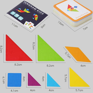 Planet Gates NB180C1 Wooden Tangram Jigsaw Puzzles Board Games Kids Montessori Educational Toys Children Kindergarten Geometric Shape Teaching Aids