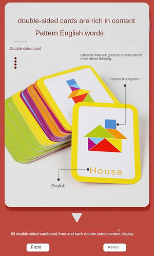 Planet Gates NB180C1 Wooden Tangram Jigsaw Puzzles Board Games Kids Montessori Educational Toys Children Kindergarten Geometric Shape Teaching Aids