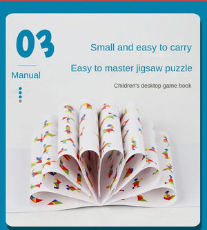 Planet Gates NB180C1 Wooden Tangram Jigsaw Puzzles Board Games Kids Montessori Educational Toys Children Kindergarten Geometric Shape Teaching Aids