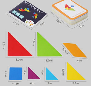 Planet Gates NB180C1 Wooden Tangram Jigsaw Puzzles Board Games Kids Montessori Educational Toys Children Kindergarten Geometric Shape Teaching Aids