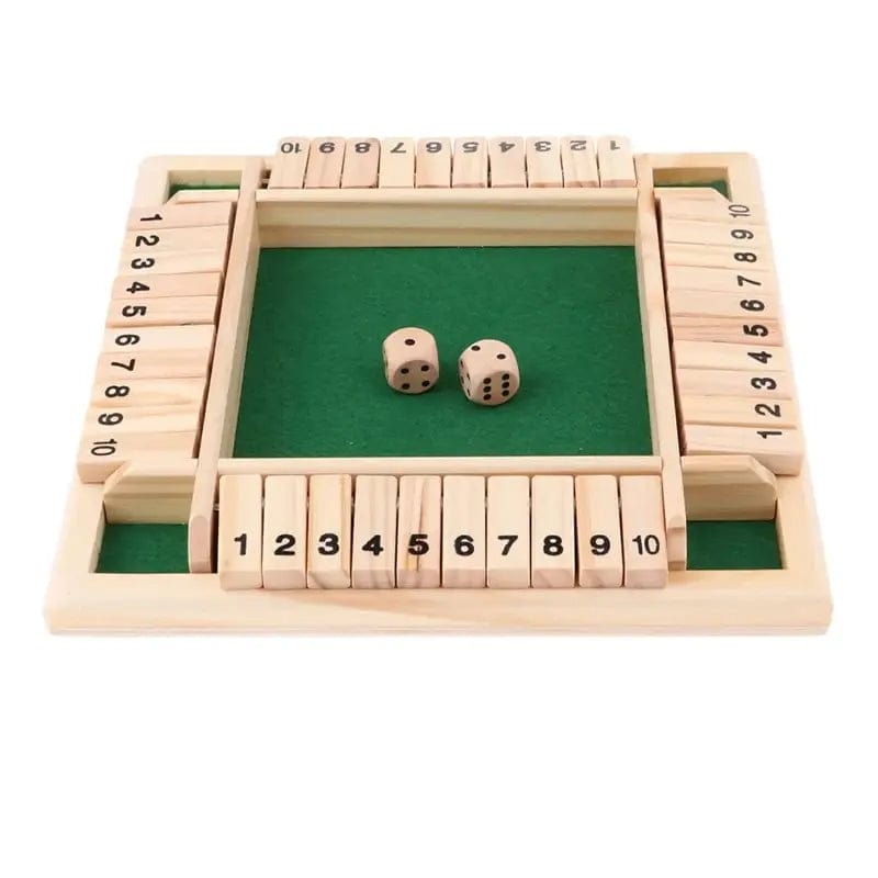 Planet Gates NB200C1 Deluxe Four Sided 10 Numbers Shut The Box Board Game Set Dice Party Club Drinking Games for Adults Families