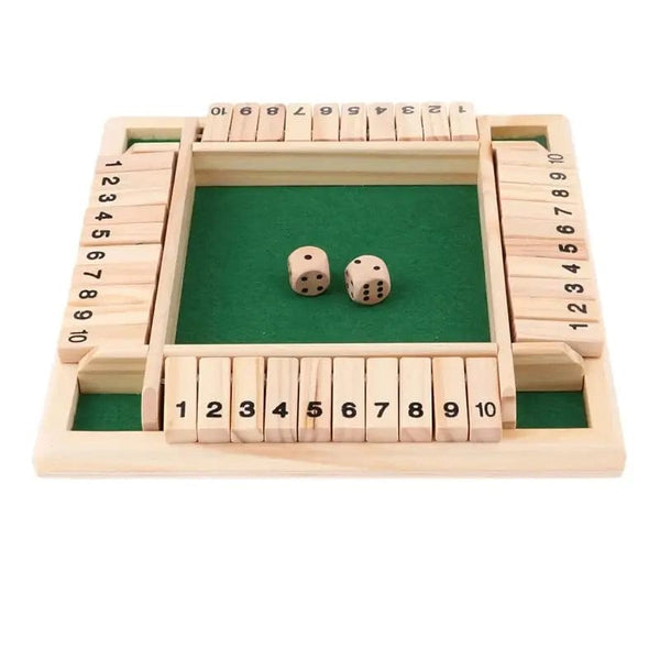 Planet Gates NB200C1 Deluxe Four Sided 10 Numbers Shut The Box Board Game Set Dice Party Club Drinking Games for Adults Families