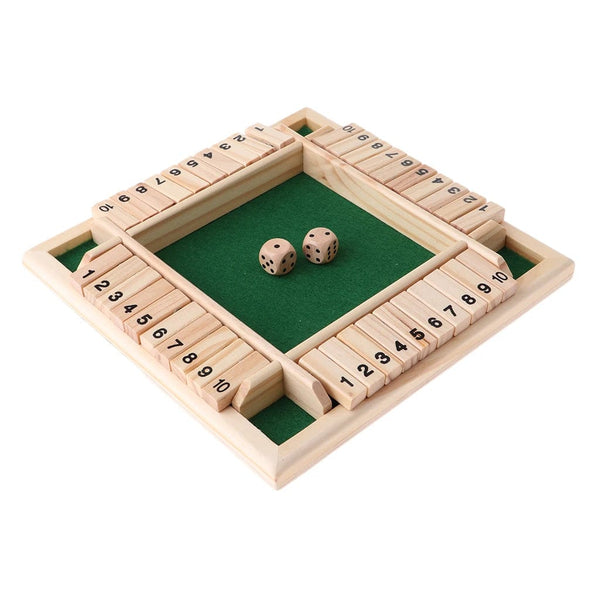 Planet Gates NB200C1 Deluxe Four Sided 10 Numbers Shut The Box Board Game Set Dice Party Club Drinking Games for Adults Families