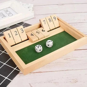 Planet Gates NB200C1 Deluxe Four Sided 10 Numbers Shut The Box Board Game Set Dice Party Club Drinking Games for Adults Families