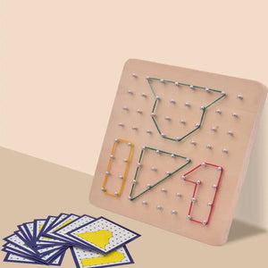 Planet Gates NB205C1 Montessori Geometry Math Teaching Aids For Children Shape Pegboard Puzzle Game Early Childhood Educational Wooden Toys Gifts