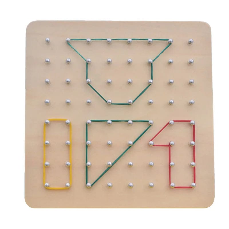 Planet Gates NB205C1 Wooden Geometry Puzzle Nail Board Graphics Geometric Creative Math Montessori Toy for for Children's Early Education