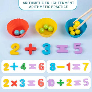 Planet Gates NB240C1 Clip Beads Wooden Toy Kids Sorting Bowl Toddler Learning Activities Fine Motor Skills Toy Preschool Early Educational Montessori