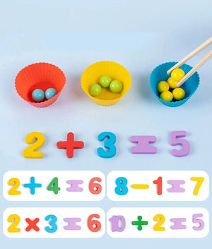 Planet Gates NB240C1 Clip Beads Wooden Toy Kids Sorting Bowl Toddler Learning Activities Fine Motor Skills Toy Preschool Early Educational Montessori