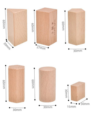 Planet Gates NB2419C1 Montessori Mystery Bag Wood Sensory Toys Objects Geometric Shapes Natural Wood Color Solid Wood 3 Years Old