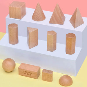 Planet Gates NB2419C1 Montessori Mystery Bag Wood Sensory Toys Objects Geometric Shapes Natural Wood Color Solid Wood 3 Years Old