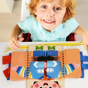 Planet Gates NB310C1 Montessori Toys Early Education Children Life Skills Tying Shoelaces Zipper Buckles Wooden Multi-layer Busy Board Puzzle Gift