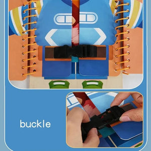 Planet Gates NB310C1 Montessori Toys Early Education Children Life Skills Tying Shoelaces Zipper Buckles Wooden Multi-layer Busy Board Puzzle Gift