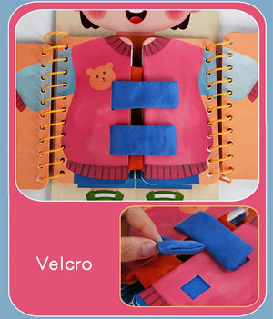 Planet Gates NB310C1 Montessori Toys Early Education Children Life Skills Tying Shoelaces Zipper Buckles Wooden Multi-layer Busy Board Puzzle Gift