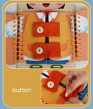 Planet Gates NB310C1 Montessori Toys Early Education Children Life Skills Tying Shoelaces Zipper Buckles Wooden Multi-layer Busy Board Puzzle Gift