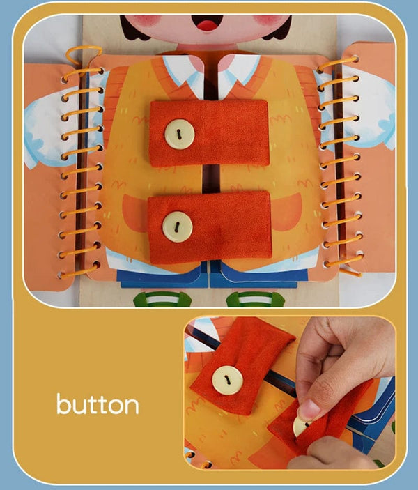 Planet Gates NB310C1 Montessori Toys Early Education Children Life Skills Tying Shoelaces Zipper Buckles Wooden Multi-layer Busy Board Puzzle Gift