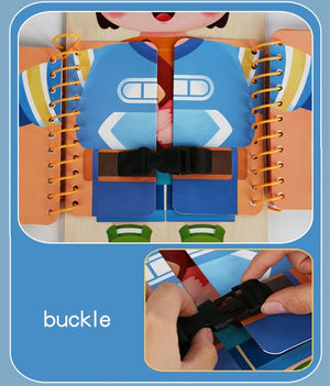 Planet Gates NB310C1 Montessori Toys Early Education Children Life Skills Tying Shoelaces Zipper Buckles Wooden Multi-layer Busy Board Puzzle Gift