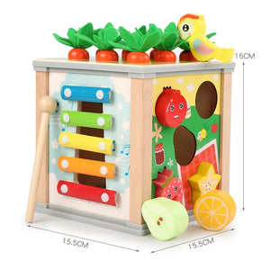Planet Gates NB420C1-6he1 Montessori Wooden Children's Toys Multifunction Beaded Treasure Box Preschool Baby Building Blocks Early Education Kids Toys